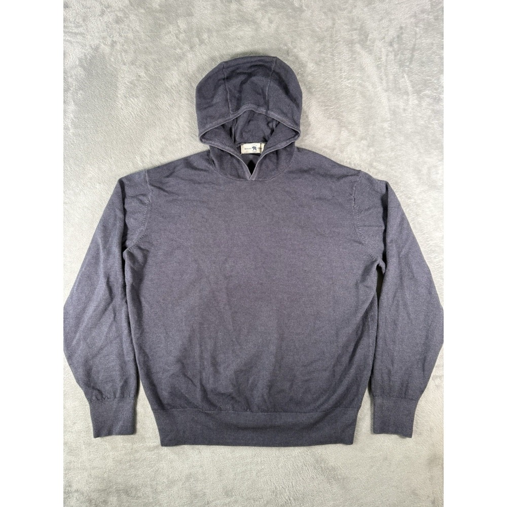 Onward Reserve Shirt Men's Medium Blue Merino Wool Hooded Long Sleeve Pullover